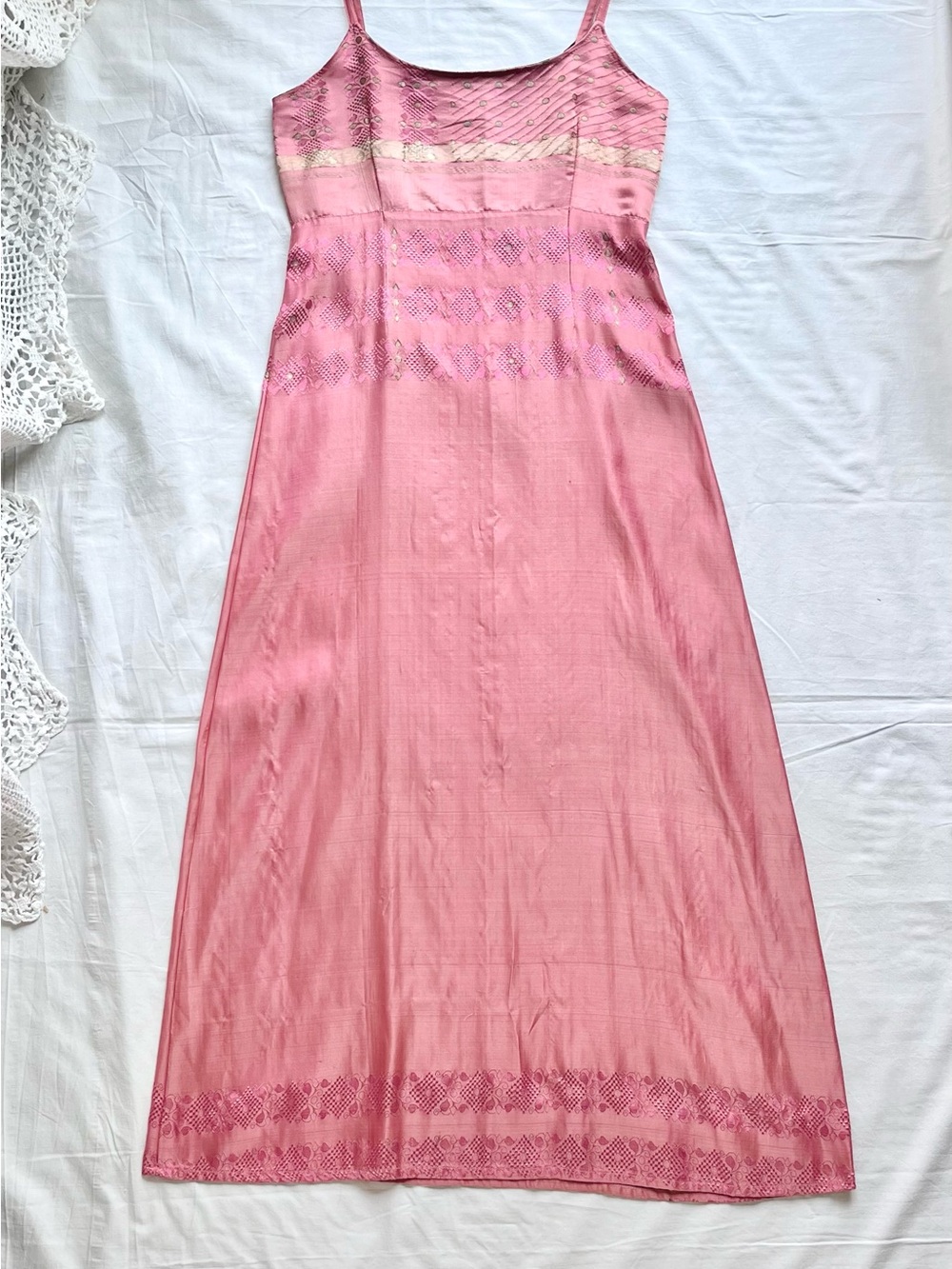 Y2K silky rayon recycled sari maxi dress